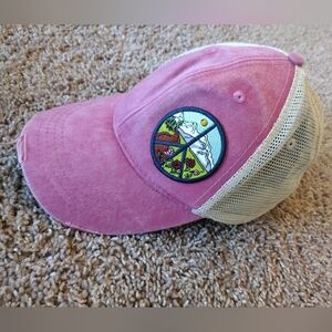 Adams Pink And Beige Mesh Trucker Hat